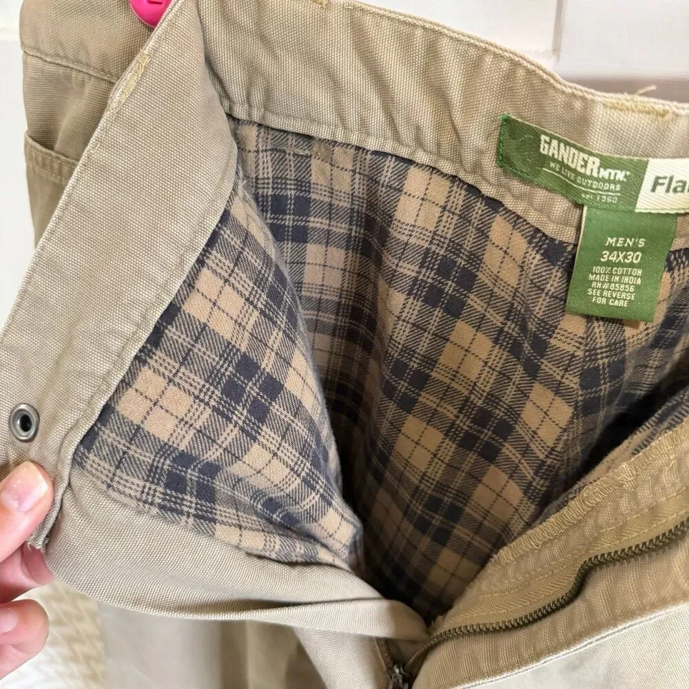 Gander Mountain Flannel Lined Brown Pants